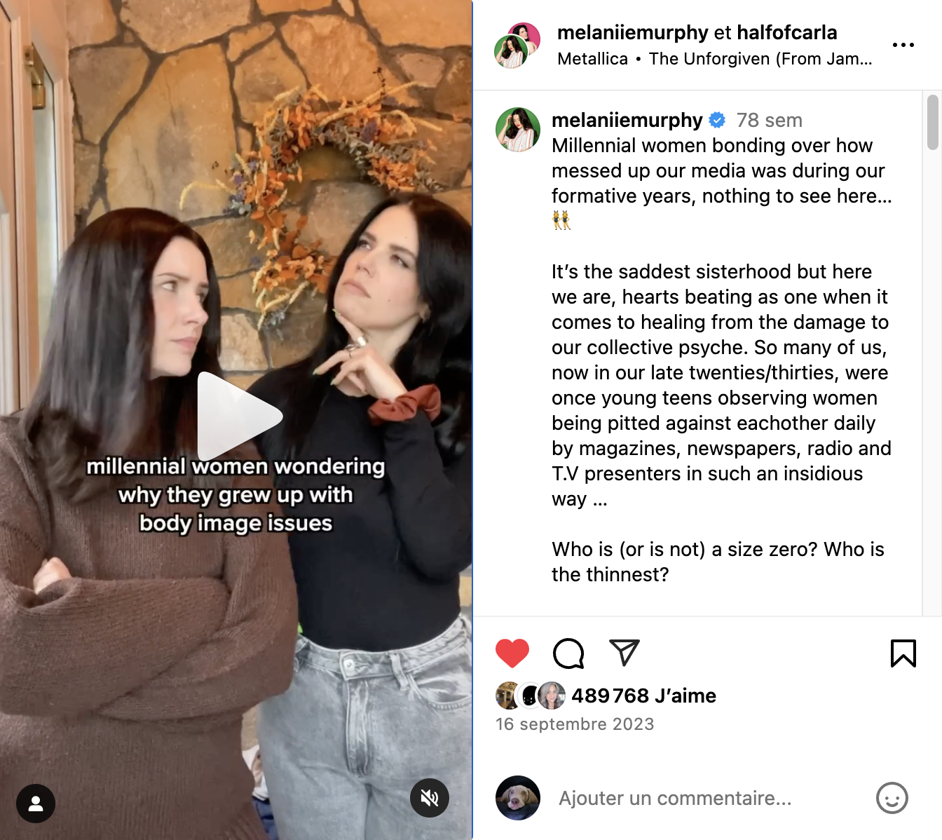 Aperçu vidéo de deux femmes se demandant "pourquoi les femmes millennials ont des problèmes avec l'image de leur corps?"
